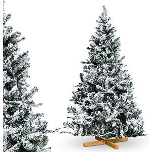 Urhome Kunstkerstboom met standaard besneeuwde dennenboom - 220 cm hoge kerstboom decoratieve boom PVC kunstboom dennenboom met sneeuw snelopbouwsysteem boom voor Kerstmis