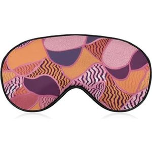 Slaapmasker met roze en oranje patroon, lichtblokkerend oogmasker, comfortabel en zacht, oogbedekking met elastiek, geschikt voor mannen en vrouwen, geschikt voor reizen en slapen