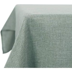 Deconovo Linnen Look Tafelkleed Waterdicht Rechthoekige Afveegbaar Tafelloper Lotuseffect voor Festival Partij Grijsgroen 150x300cm