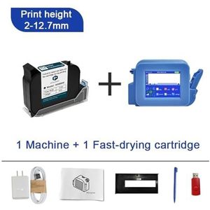 voor Datum Barcode Batchnummer Logo QR-code PC13plus 12,7 mm miniprinter Draagbare printer QR-balk Batchcode Datumnummer Logo Vervaldatum Handheld inkjetprinter Label(With 1 ink-12.7mm)