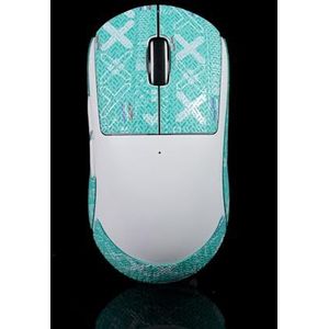 Hokeyio Muisgrepen voor Logitech G Pro X Superlight Antislip Zuigen Zweet Pre Cut Zonder Muis Printsteam Cyaan 0.5mm