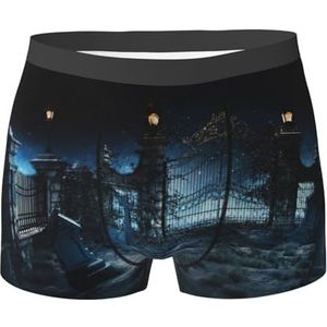 EdWal Graveyard Tombstone print Atletisch ondergoed voor heren, herenondergoed, boxerslip, zacht ondergoed, Zwart, XXL