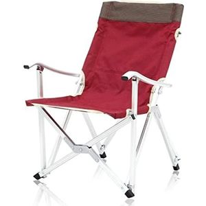 Campingstoel Camping Klapstoel Heavy Duty Stalen Frame Ondersteuning Inklapbare Aluminium Arm Stoel Outdoor Indoor Klapstoel Vouwstoel (Color : Rot, Size : 59x56x91cm)