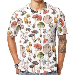 Mushrooms T-shirt voor heren met korte mouwen en ronde hals, casual T-shirt, tops, 6XL