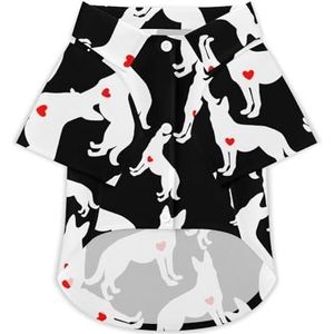 Duitse Herder Hond Hond Hawaiiaanse Shirts Gedrukt T-Shirt Strand Shirt Huisdier Kleding Outfit Tops S