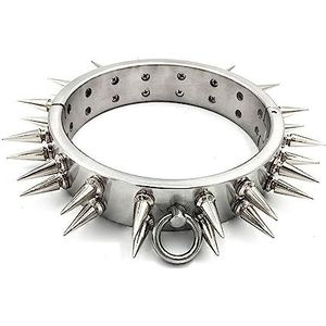 Gerrit Roestvrij Stalen Metalen Sex Choker/Kraag met Doorn 2 Rijen Verwijderbare Spike 3 cm Hoogte BDSM Bondage Nekbeugel Slave Kraag Erotische Spelletjes Erotische Spelletjes Speeltjes for Koppels Ma