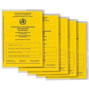 Welsberg Set van 5 vaccinatiepaspoort en 5 x ID-kaarthoes - transparante transparante beschermhoes voor internationale certificering van vaccinaties en vaccinatieboek