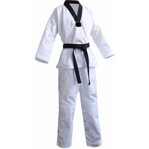 Judo Kostuums, witte taekwondo-uniformen, karate judo taekwondo kleding, volwassenen, uniseks, voor mannen, vrouwen (XXL-180 cm, lange mouw)