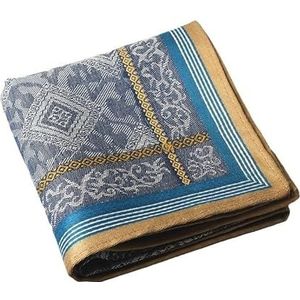 Vierkante jacquard herenkatoenen zakdoeken herentaille bloemzakhanddoek Bruiloftsfeest (Color : 2, Size : Square 43cm)