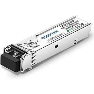 1Pack 1000Base-SX Transceiver Gigabit Multimode SFP naar LC Module, MMF 850nm, 550m, , Mini-GBIC voor Cisco GLC-SX-MMD, Meraki MA-SFP-1GB-SX, Mikrotik, Supermicro, Ubiquiti, Netgear