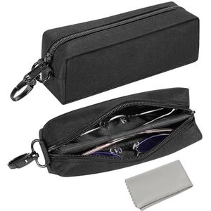 MoKo - Dubbele Brillenkoker - Zwart - Draagbare Reisorganizer voor Zonnebrillen en Leesbrillen