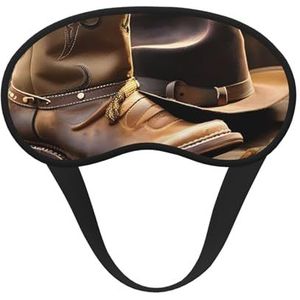 Cowboyhoed en laarzen, slaapmasker, zacht, comfortabel oogmasker met verstelbare riem, verduisterend, oogslaapschaduwhoes voor vrouwen, meisjes, mannen, reizen, yoga, dutje in ploegendienst