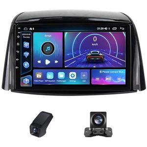 Autoradio 2 Din Bluetooth met Carplay en Android Auto,geldt voor Renault Koleos 2008-2016 9 inch met touchscreen stereo auto ondersteunt GPS stuurbediening Achteruitrijcamera(NF-6)