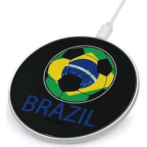 Brazilië Voetbal Leuke Oplader Pad 10W Ronde Snelle Oplaadstandaard met USB-kabel