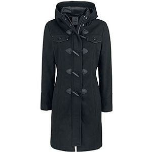 Brandit Dames dufflecoat lange mantel, zwart (black 2), M