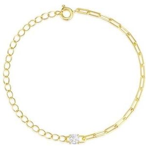 Goud witgouden S925 sterling zilveren armband met zirkoon gestikte diamanten armband(Color:Golden_S925)