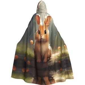 DURAGS Schattig konijntje Unisex Halloween kostuum cape - volwassenen feestdecoratie mantel, capuchon cape voor alle gelegenheden
