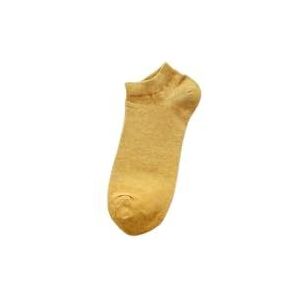 Dunne katoenen sokken for heren, lente en zomer, effen kleur lage eenvoudige sokken, deodorant, zweetabsorberend en ademend korte bootsokken (10 paar)(Color:Yellow)