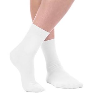 Katoenen sokken voor dames en heren (5, 10 of 20 paar), katoen, dokterssokken, zustersokken, gezondheidssokken, comfortabele manchetten, kookvast, 20 paar/wit, 35-38 EU