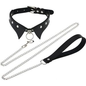 OLACD Riem en Retro Studded Collar Faux Lederen Punk Choker Ketting, Kunstleer