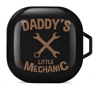 Daddy's Little Mechanic Oordopjes Hoesje Compatibel met Samsung Hard Shell Beschermhoes Zwart-Stijl