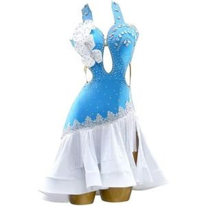Latijns Amerikaanse Danswedstrijdjurken Voor Dames Professioneel Cha Cha Tangokostuum Salsakleding Met Holle Rug En Open Rug Rok Met Visgraatmotief En Zijsplit,B,L
