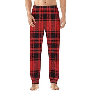 Rode En Zwarte Buffalo Schotse Tartan Plaid Geruite Mannen Pyjama Broek Zachte Lounge Bottoms Lichtgewicht Slaap Broek