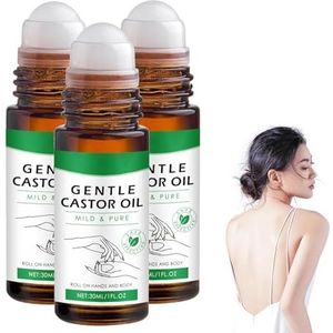 Biologische Golden Castor Olieroller, Castor Olie Rozenkwarts Roller, Geschikt voor Lichaam en Haarhuid