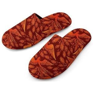 Phoenix Pantoffels voor dames, volledige print, warme antislip rubberen zool, huisschoenen voor binnenhotel, 40-41 (9-10)