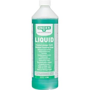 Unger Unger's Liquid FR100 Glasreiniger (1 liter, concentraat, mengverhouding 1:100, pH-neutraal, streepvrij venster, veiligheidssluiting, doseringsschaal)
