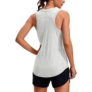 CRZ YOGA Vrouwen Sport Tank Top Racerback Mouwloze Yoga Tops Zomer Fitness Tops Gym Lichtgewicht Sport Top Zilvermist S