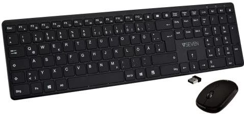 V7 CKW550DEBT toetsenbord Inclusief muis Universeel RF-draadloos + Bluetooth QWERTZ Duits Zwart