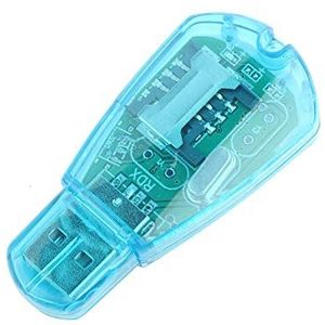 USB SIM-kaartlezer GSM CDMA Mobiele telefoon SMS Backup Copy Clone Writer met CD, voor QQ ICQ MSM Informatie opslaan en gegevensuitwisseling, blauw