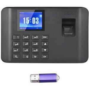 Aanwezigheidsmachine voor medewerkers Intelligente biometrische vingerafdruk Wachtwoord aanwezigheidsmachine Prikklok Werknemer inchecken Recorder 2,4 inch LCD-scherm voor kleine bedrijven en kantoren