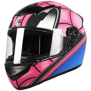 Motorhelm, DOT/ECE goedgekeurde dubbele zonneklep motorfiets integraalhelm Crash Rider Biker Sports I, XXL(C,XXL(6162cm))