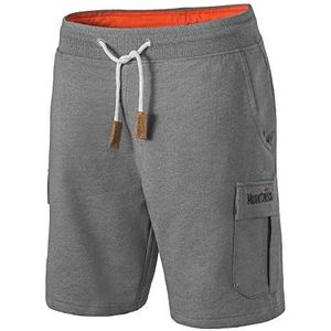 Mount Swiss Cargoshorts voor heren, bermuda shorts voor heren, met 6 zakken en klittenband of ritssluiting, vrijetijds-cargobroek voor heren, kort, in klassieke kleuren, maat S - 6XL, staalgrijs, S