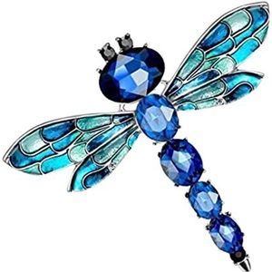 Broche Spelden Voor Dames Dragonfly Insect Broche Crystal Rhinestone Gepersonaliseerde Broche Sieraden Kleding Accessoires Broche Dames Art (Color : A, Size : 6.3 * 5.4cm)