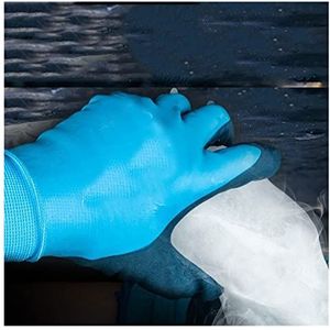 Nitril rubber dubbel gecoat palm warme thermische nitril grip veiligheidswerk handschoen winter tuinieren waterdicht(3 Pairs,Small)