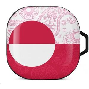 Groenland Paisley Vlag (1) Oortelefoon Hoesje Compatibel met Galaxy Buds/Buds Pro Schokbestendig Hoofdtelefoon Case Cover Zwart-Stijl