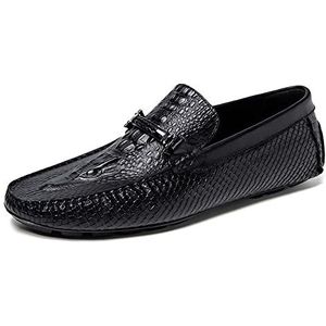 Heren Loafers Schoenen Ronde Neus Kunstkrokodillenprint Mocassins Leer Lichtgewicht Bestand Comfortabel Mode Slip On(42 EU)