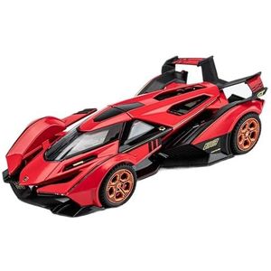 Schaal afgewerkte modelauto 1/32 Fit For Lamborghini V12 GT Schaal Supercar Miniatuur Model Auto Diecast Voertuigen Met Pull Back Miniatuurreplica-auto(Red)