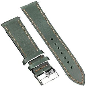 Chlikeyi Lichee Horlogebandje van leer, 18-22 mm, handgemaakt, quick-release-veerpennen voor heren, kabel groen-oranje, 18 mm, strepen