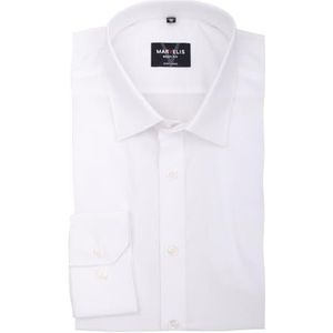 Marvelis heren business overhemd body fit effen, kleur:wit, maat:36