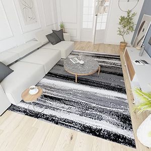 Mazovia Vloerkleed Modern - Tapijt Kortstondig Pooltje - Tapijten Moderne Patroon - Tapijt Woonkamer, Slaapkamer, Eetkamer - OEKO-TEX Carpet - Rug 200x300cm - Grijs