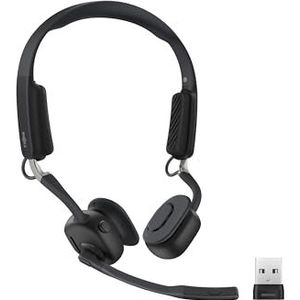 SHOKZ OpenMeet UC USB-A Bone Conduction Headset, Open-Ear Bluetooth-hoofdtelefoon, Dual noise cancelling mics, Draadloze oortelefoon Bluetooth 5.4, 15 uur batterijduur, Snel opladen