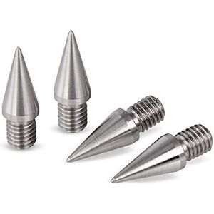 PrecisionGeek - Speaker Spikes M6 10 mm lang, kegel 10 mm diameter, zilver, materiaal roestvrij staal, voor luidsprekers, hifi-standaards, kasten, soundbars - Set van 4 stuks