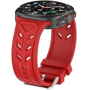 Sport gepantserde siliconen band for Samsung Galaxy Watch Ultra Geen Hiaten Gebogen Einde Armband Band for GALAXY Ultra 47mm Correa(Red)