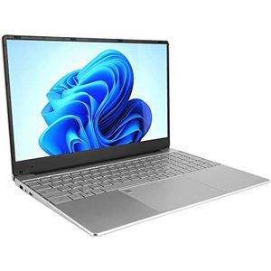 15.6 Inch Zilveren Laptop 1920x1080 IPS HD 16G 256G Draagbare Laptop Quad Core 2.4G 5G WIFI voor Thuis (16+256G EU-stekker)