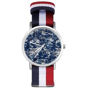 Blauwe Digitale Camouflage Casual Heren Horloges Voor Vrouwen Mode Grafische Horloge Outdoor Werk Gym Gift