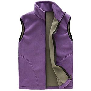 CIKRILAN Fleece vest voor dames, zacht, comfortabel, licht, volledige ritssluiting, mouwloos, bodywarmer, outdoorjas, Paars, XXL